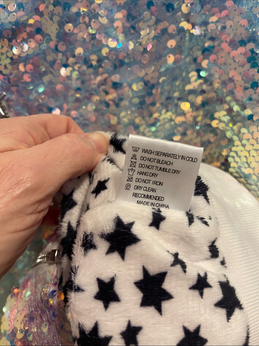 Lola + The Boys Pastel Iridescent Sequin Bomber Jacket - Picture 4 of 9